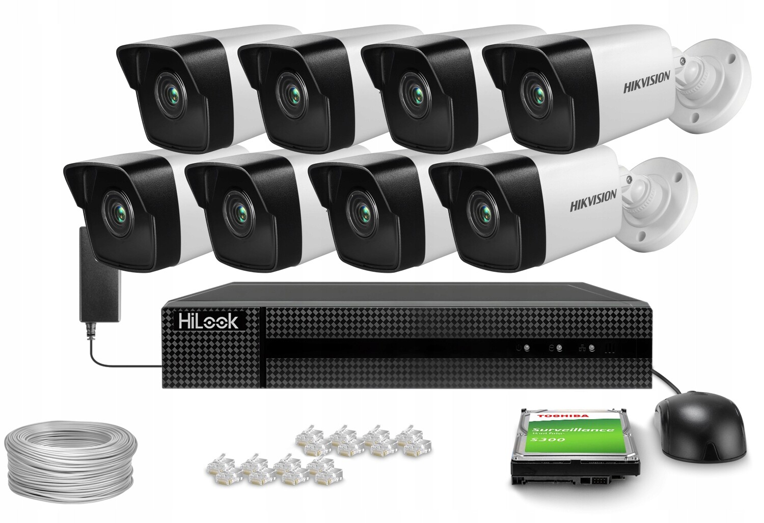 Sada pro monitorování Ip 8x DS-2CD1041G0-I/PL 4Mpx Ir 30 m Hikvision