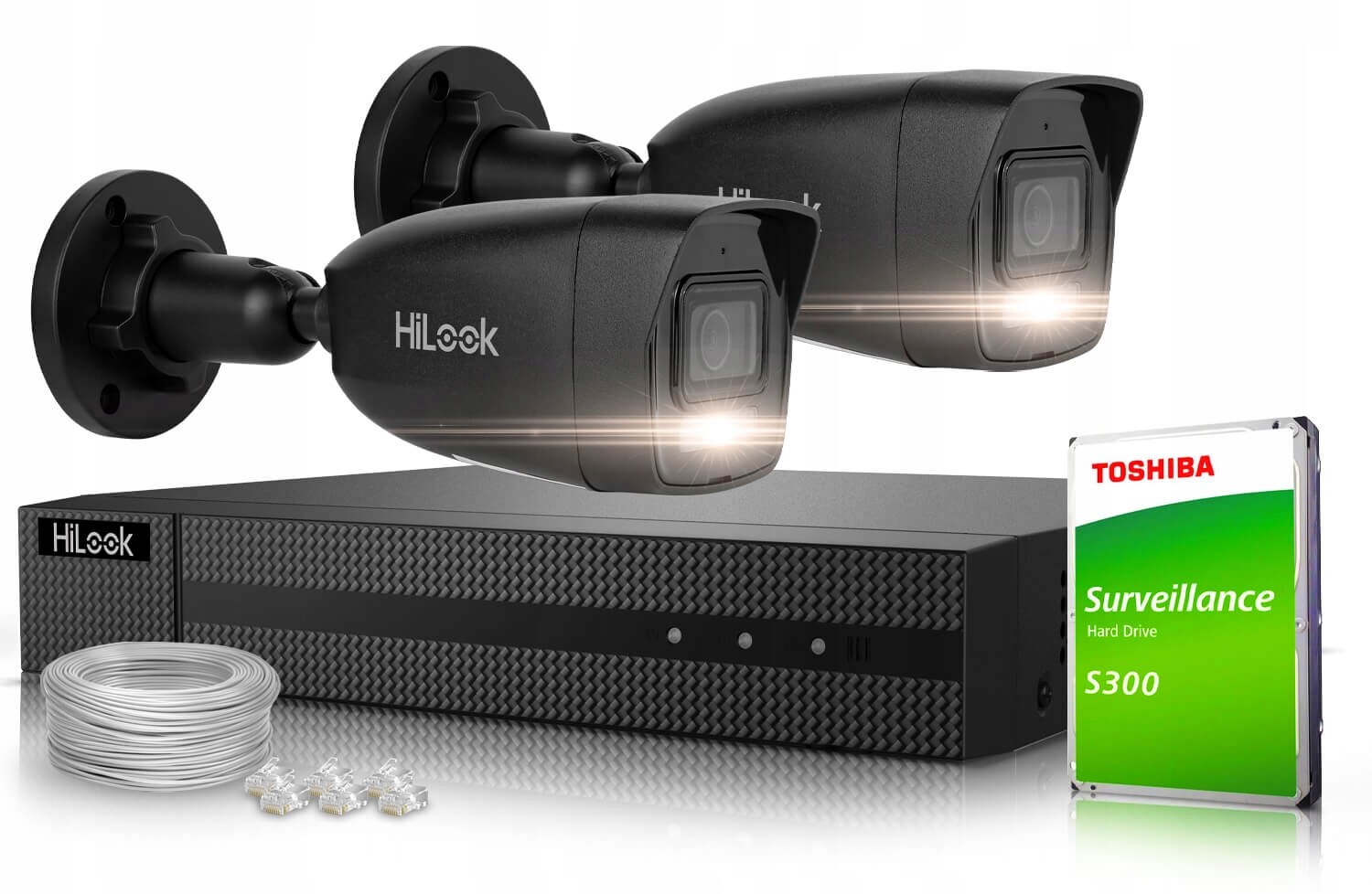 Ip monitorovací sada 2x IPCAM-B4-30DL Black 4Mpx Hybrid Light 20m/30m