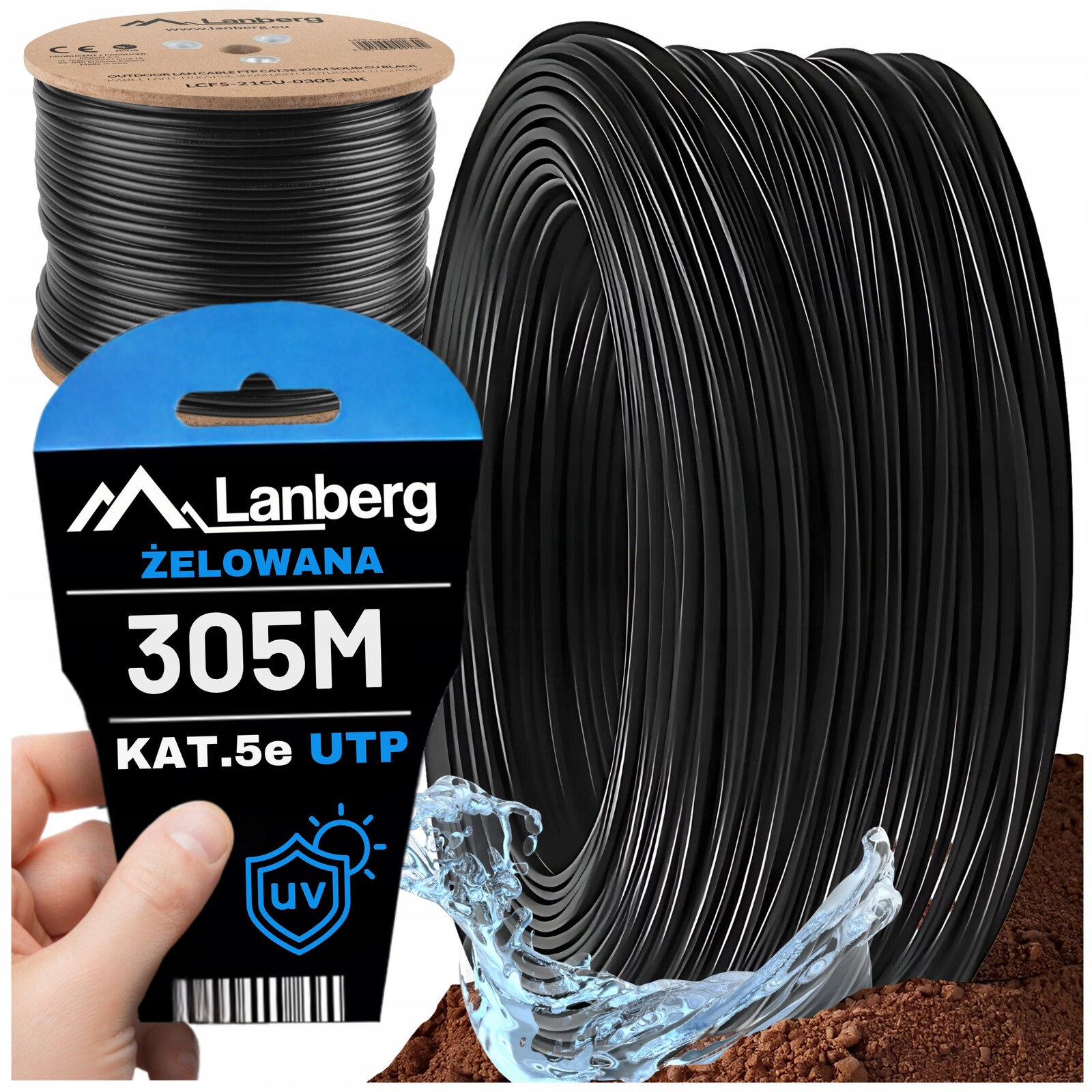 Kabel Gel Kroucený Externí Kabel Utp KAT.5E 305M Lanberg