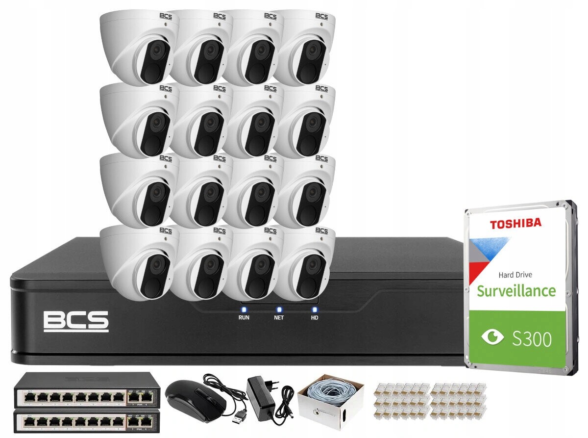 Sada pro monitorování Ip 16x BCS-P-EIP15FSR3 5Mpx Ir 30 m Starlight 1TB