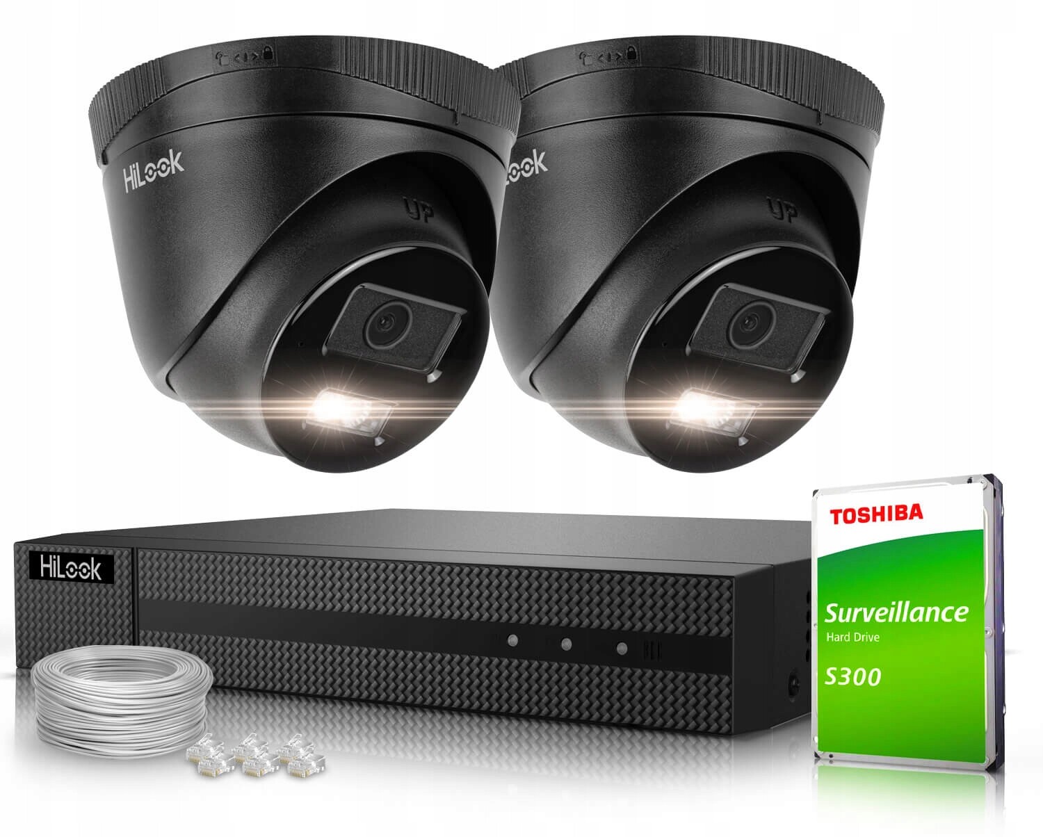 Sada pro monitorování 2x IPCAM-T4-30DL Black 4Mpx Dual-Light 30 m