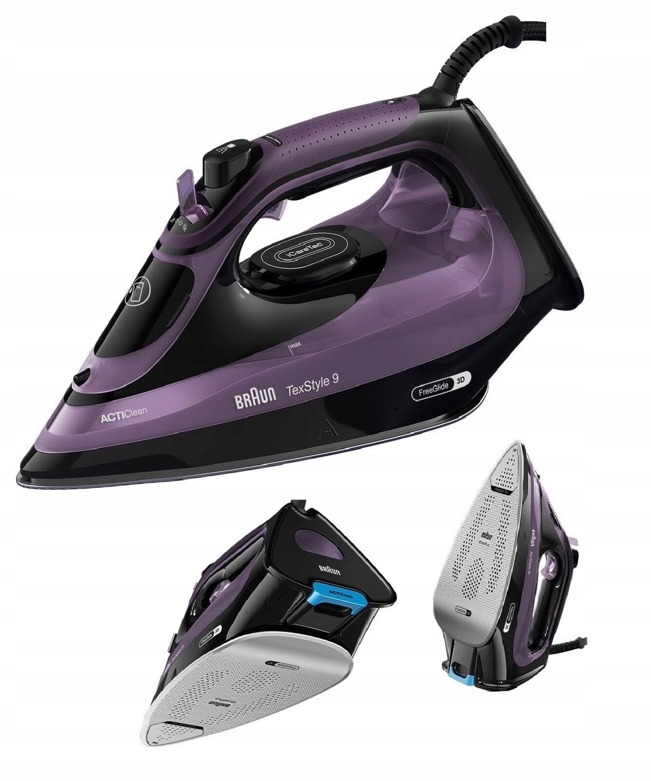 Žehlička parní žehlička 3100 W 260 g/min Braun TexStyle 9 SI9 FreeGli