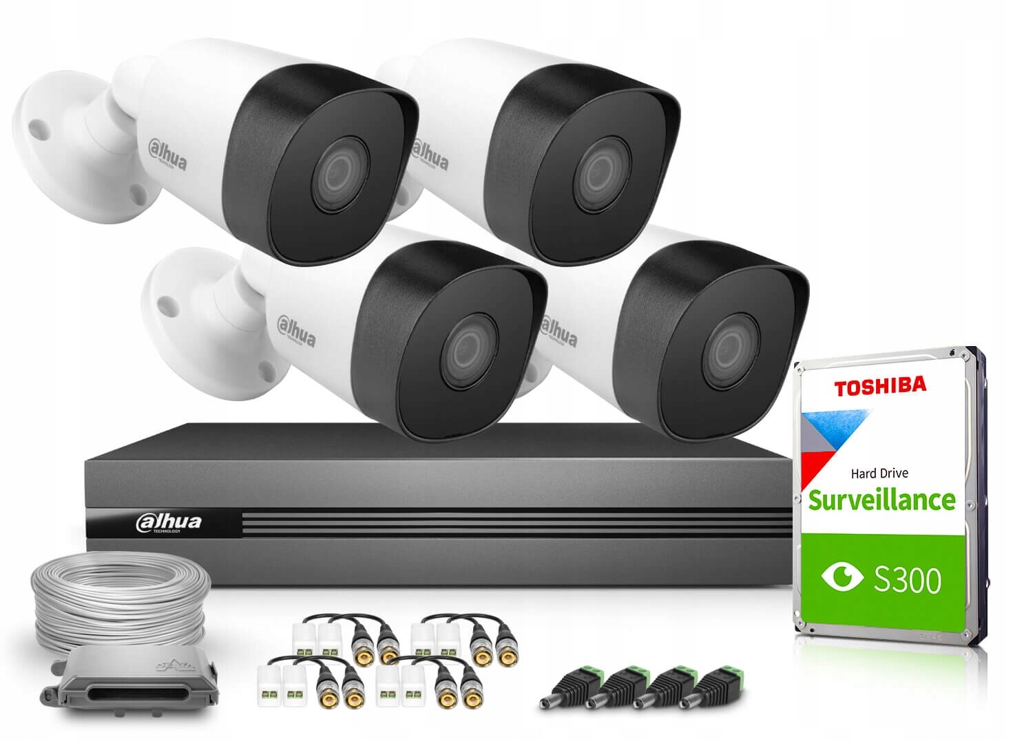 Monitorovací sada Ahd 4x HAC-B2A21-0360B 2mpx Full Hd D-wdr 2D-DNR Ir 20 m