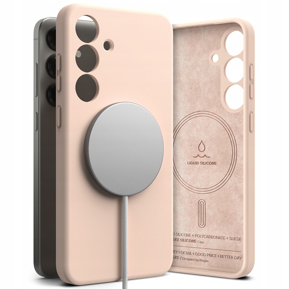 Pouzdro Ringke pro Galaxy S25+, pouzdro, zadní kryt kryt pro MagSafe, růžová barva
