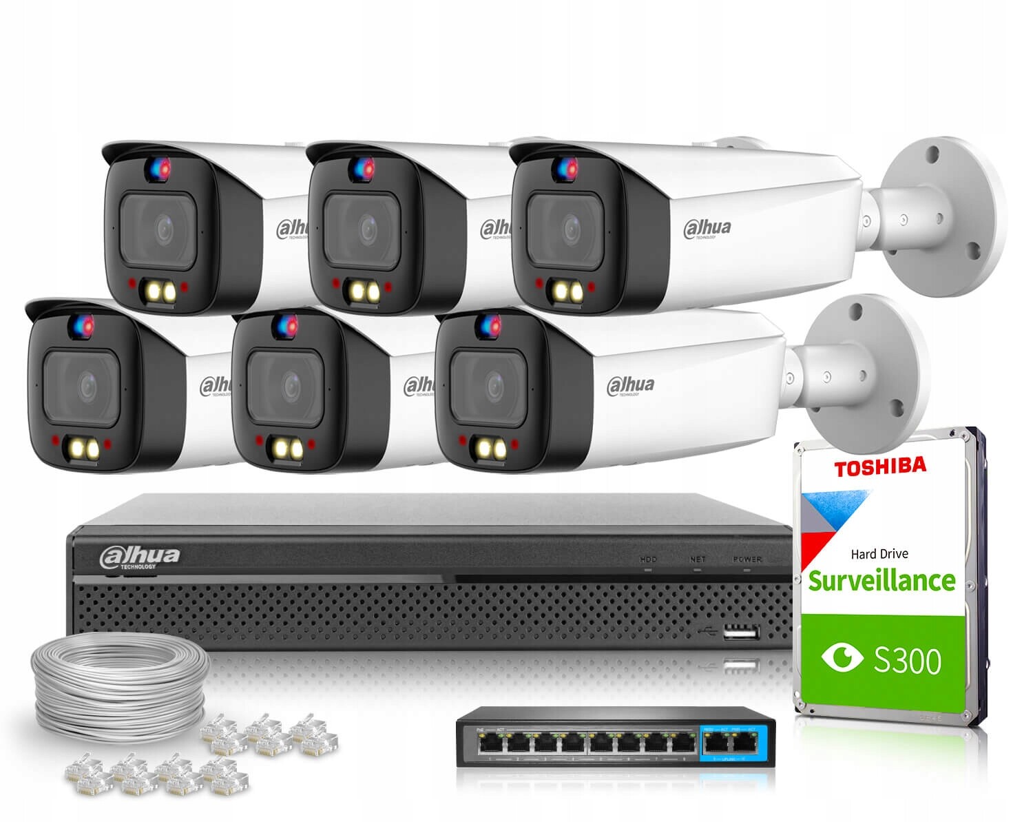 Sada pro monitorování Ip 6x IPC-HFW3549T1-AS-PV-0280B-S4 5Mpx Ai Smd