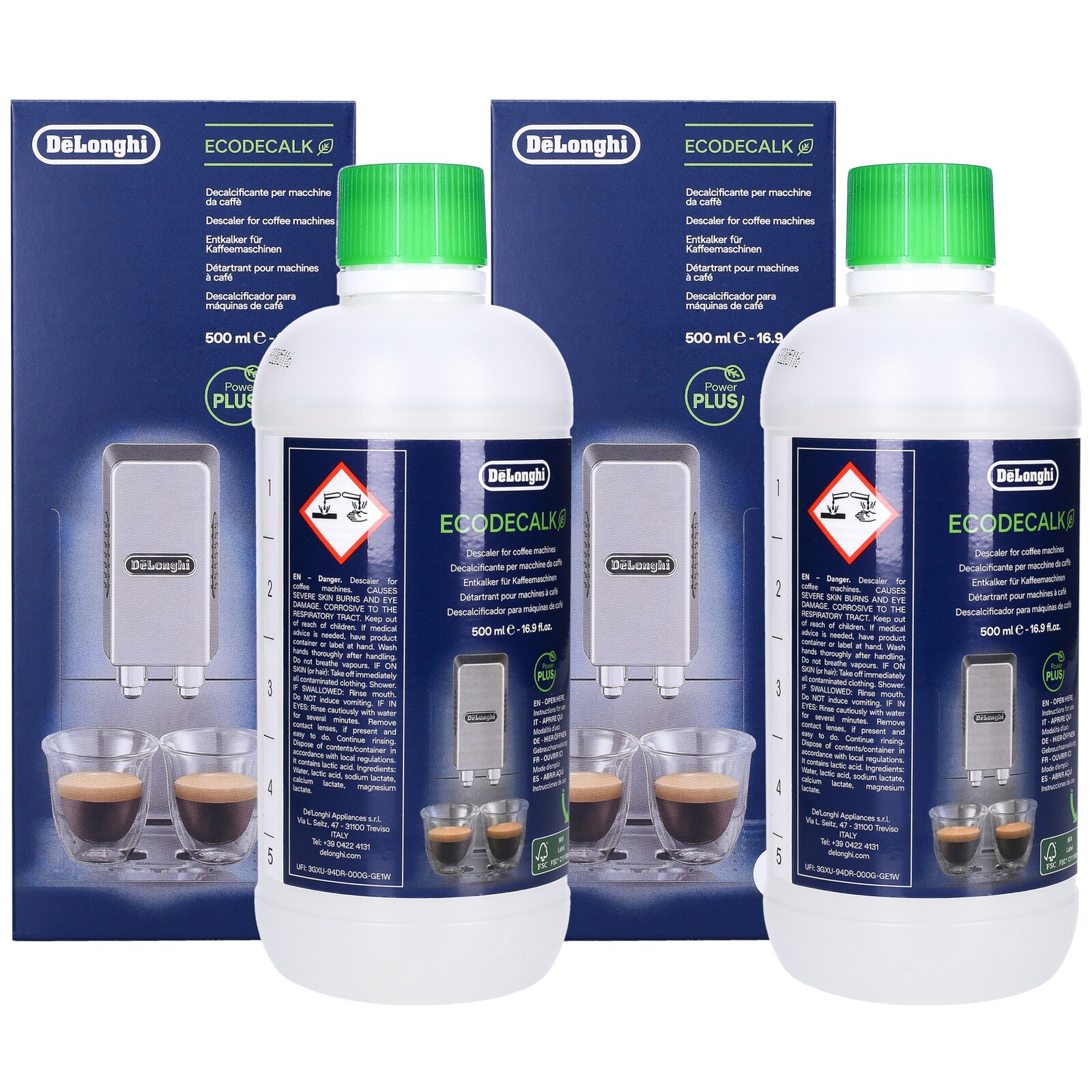 Odvápňovač Delonghi 2x 0,5 l odvápňovač pro kávovar Delonghi Eletta