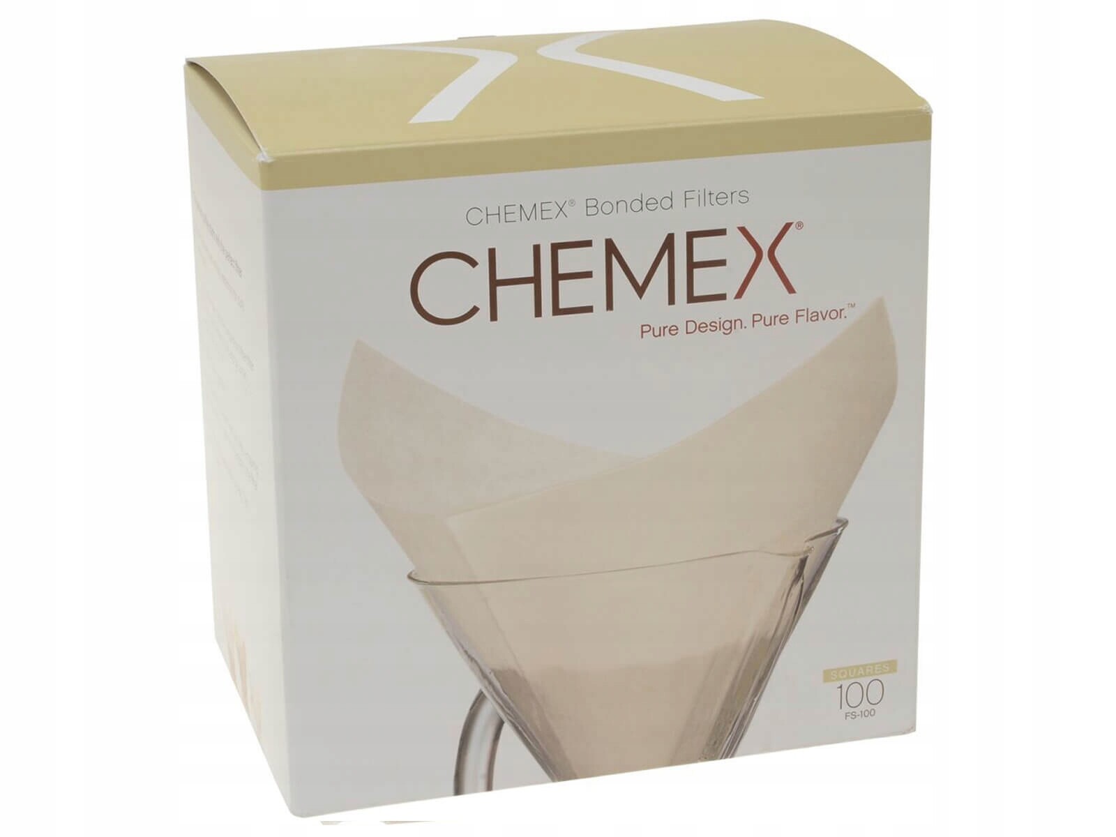 Čtvercové papírové filtry FS-100 Chemex