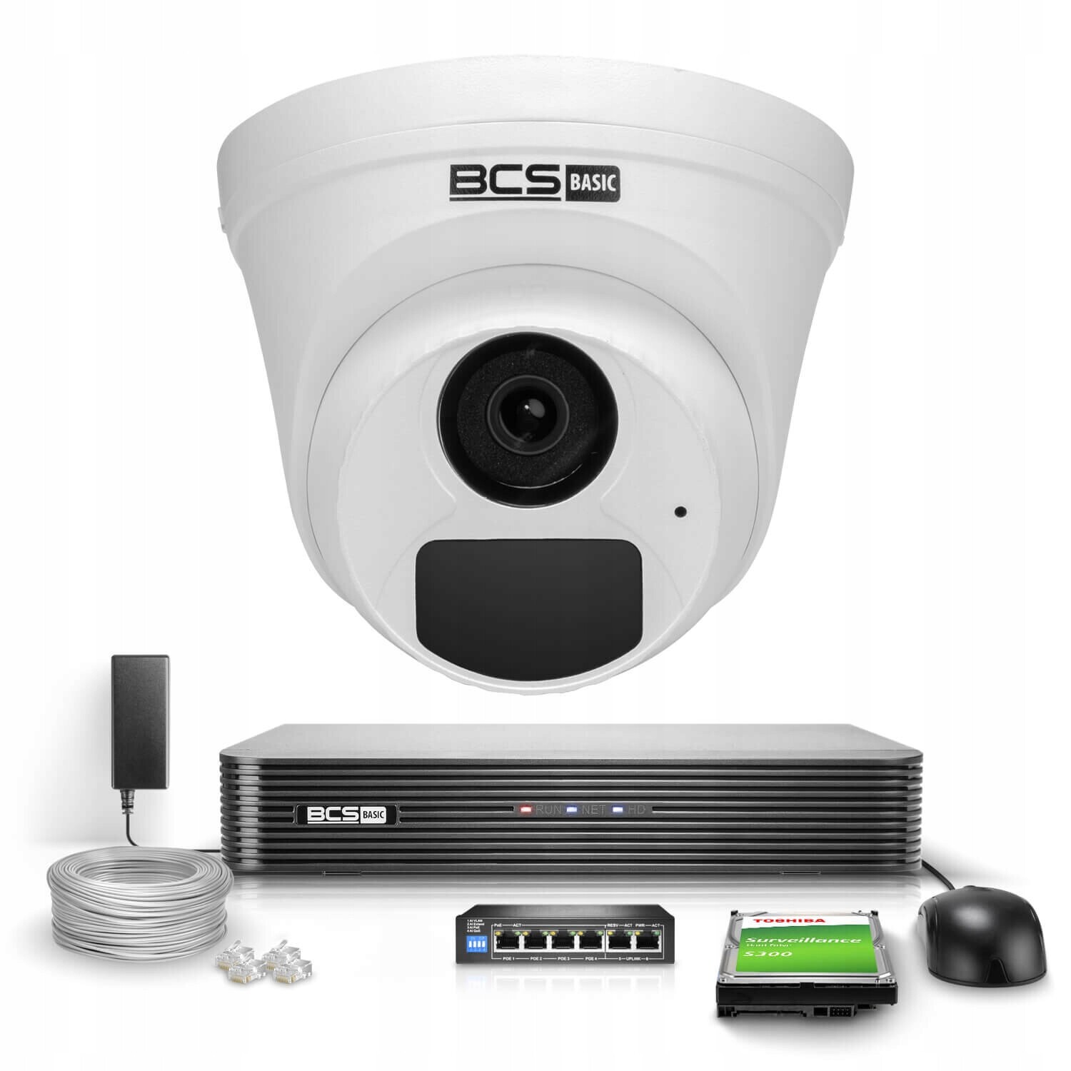 Sada pro monitorování Ip 1x BCS-B-EIP15FR3(2.0) 5Mpx Ir 30 m PoE 1TB