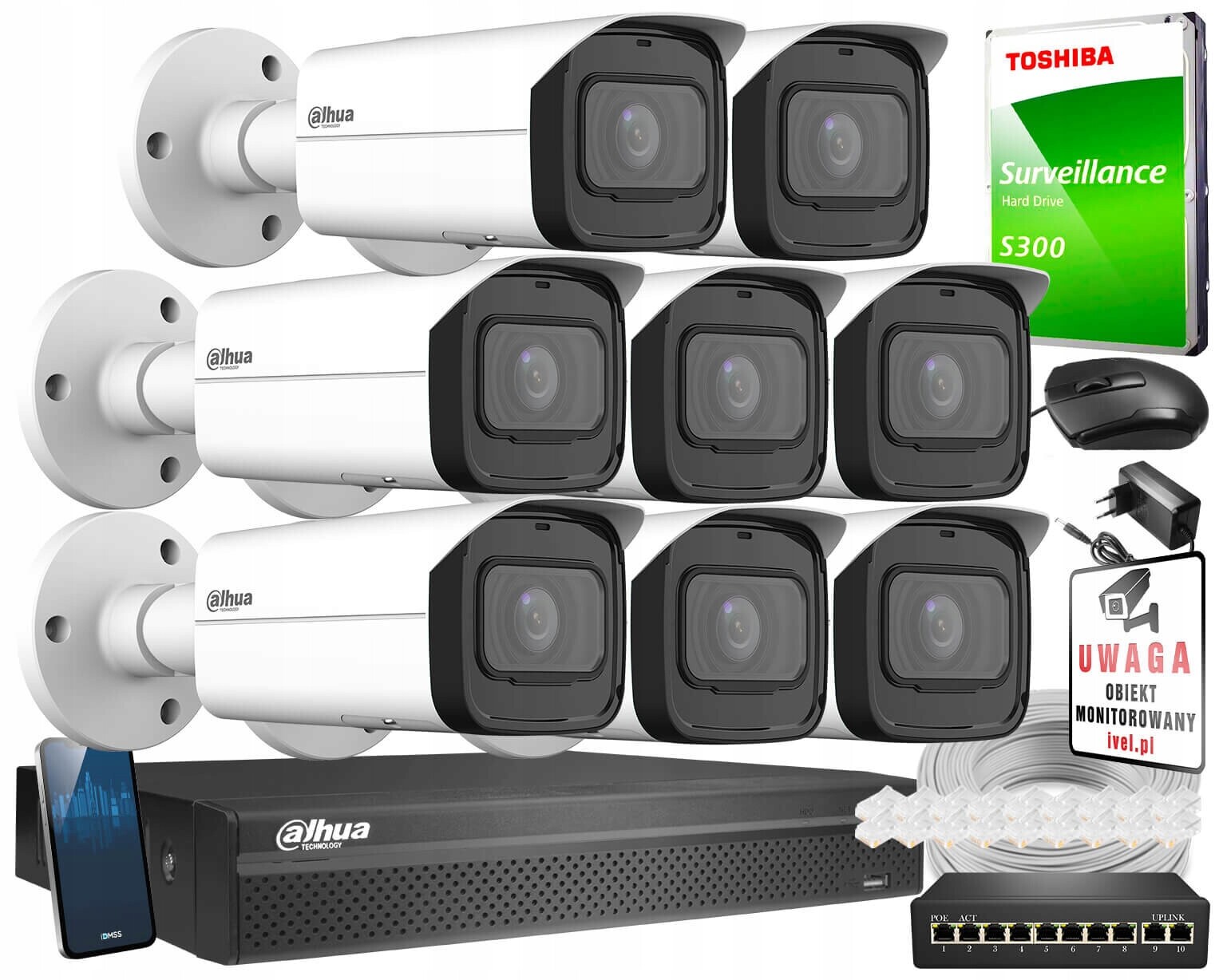 Sada pro monitorování Ip 8x IPC-HFW3541T-ZAS-27135-S2 5Mpx Dahua