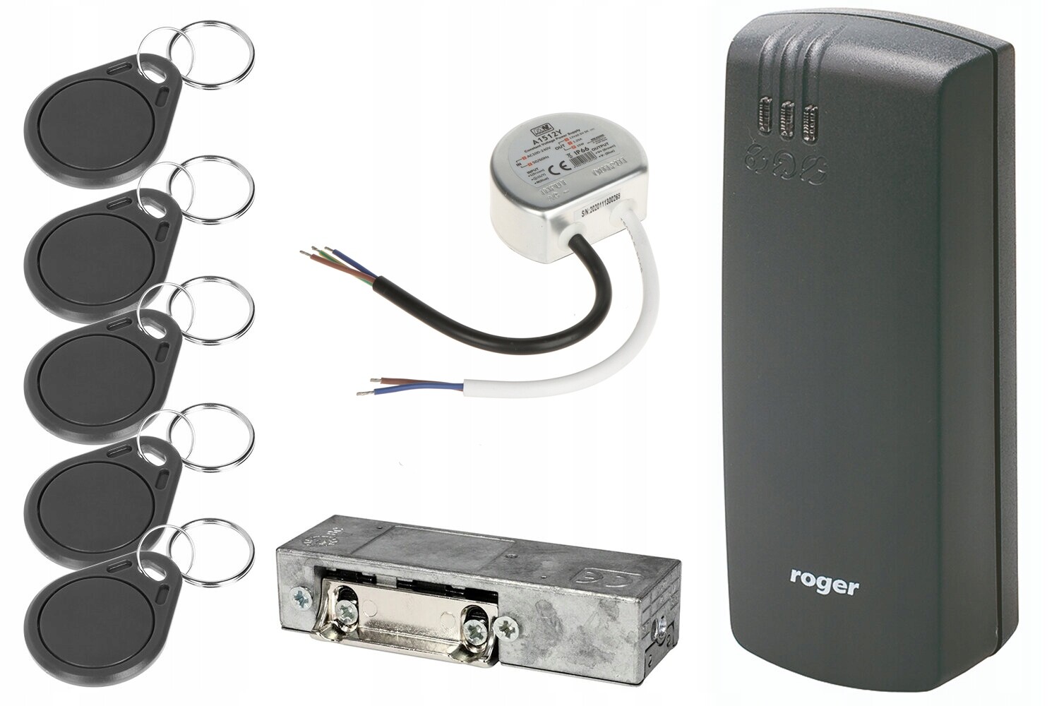 Sada kontroly přístupu Roger PRT62EM-G napájecí zdroj pro elektrozávěsy a klíčenky