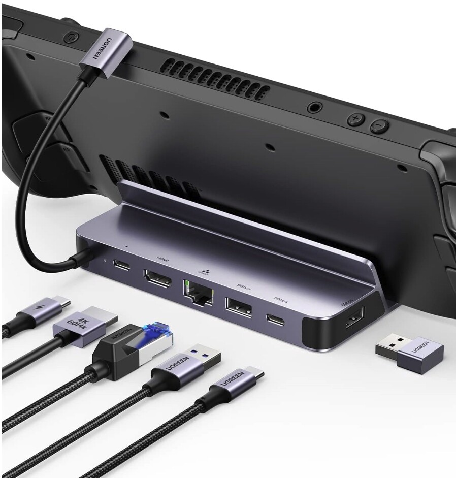 Ugreen Usb-c Hub pro Steam Deck Asus Rog Ally Msi Claw Hdmi 4K Usb 3 Pd Lan