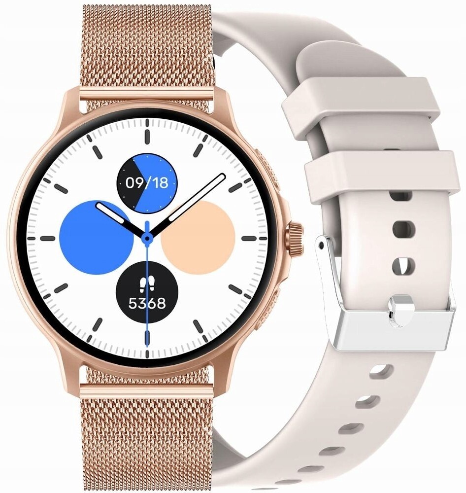 Chytré Hodinky Dámské Gravity GT12-5 Šedý Silikonový řemínek Náramek Růžové