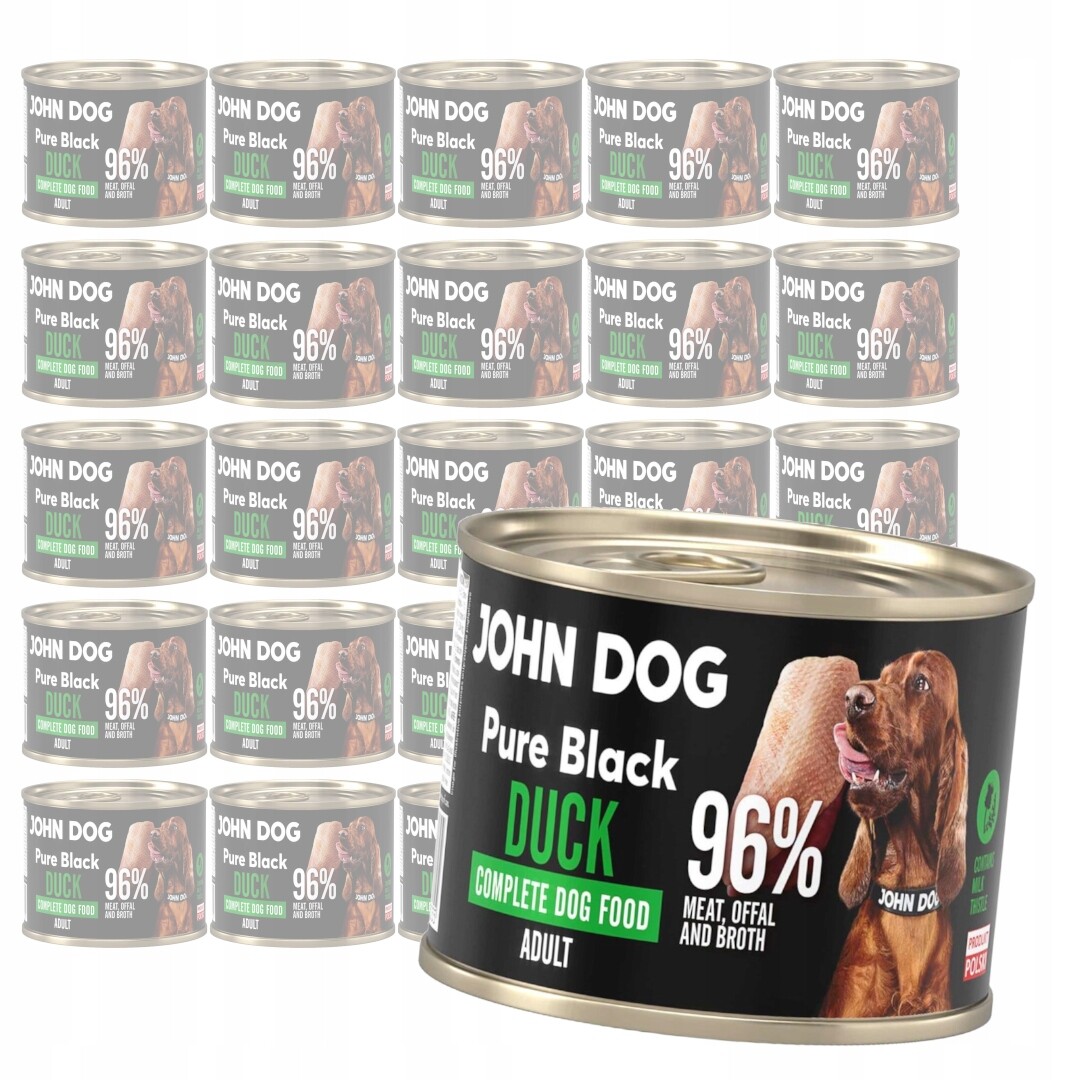 John Dog Pure Black Duck Adult 24x200g Vlhké Krmivo pro psy s kachnou