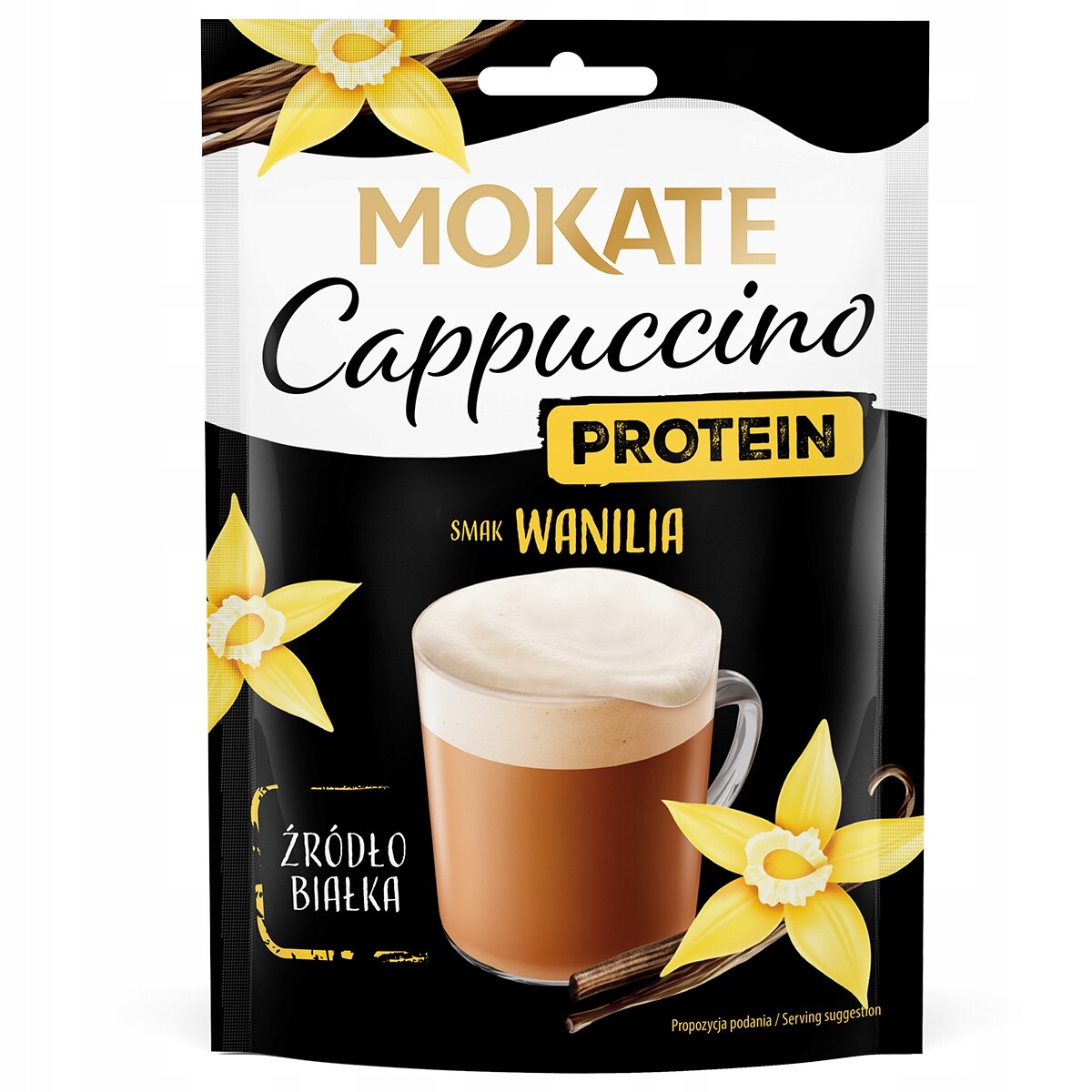 17X Kávový nápoj Káva Cappuccino Vanilka Bílkoviny Pěna Mokate 40 g