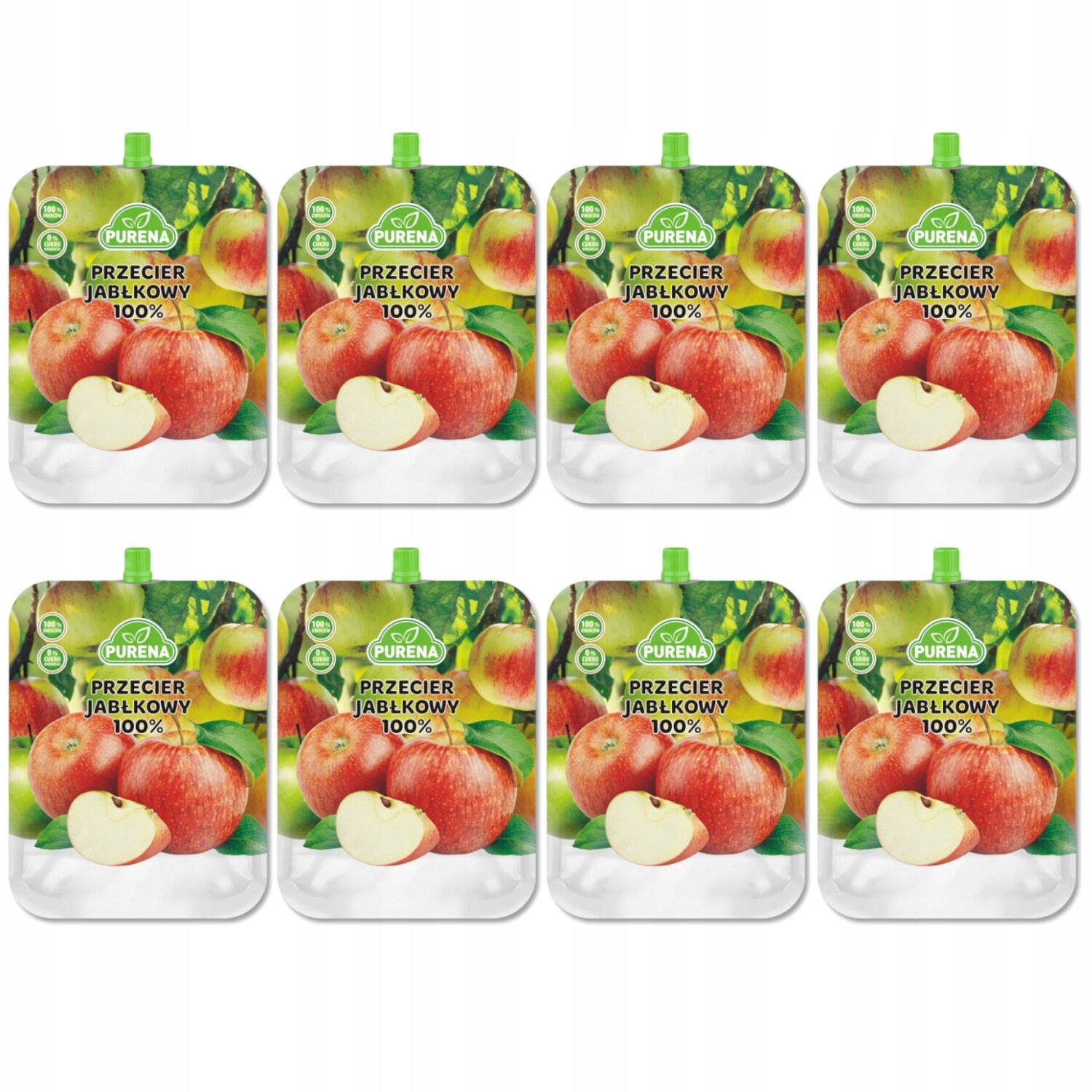 8x Jablečné pyré 100% Purena Ovocná pěna 350 g