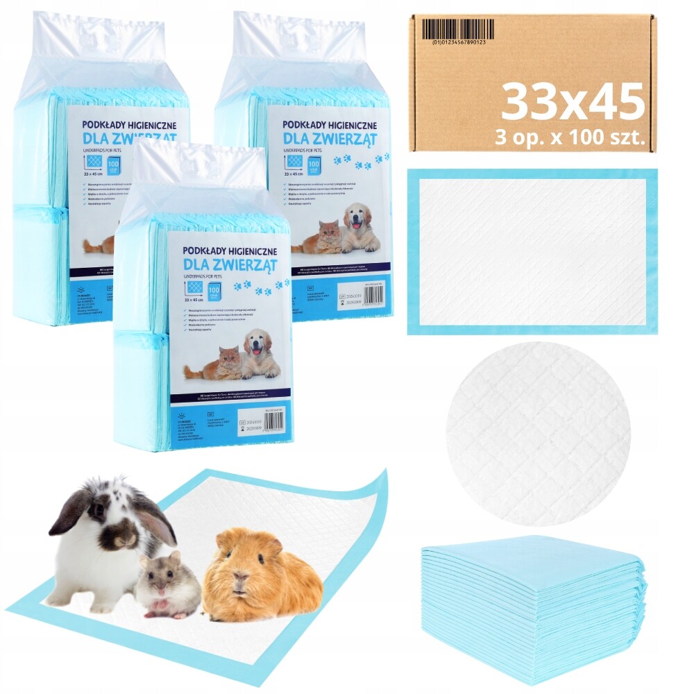 Podložky MediBed absorpční tréninkové Podložky 210 ml Pro Zvířata 33x45 cm 300 ks