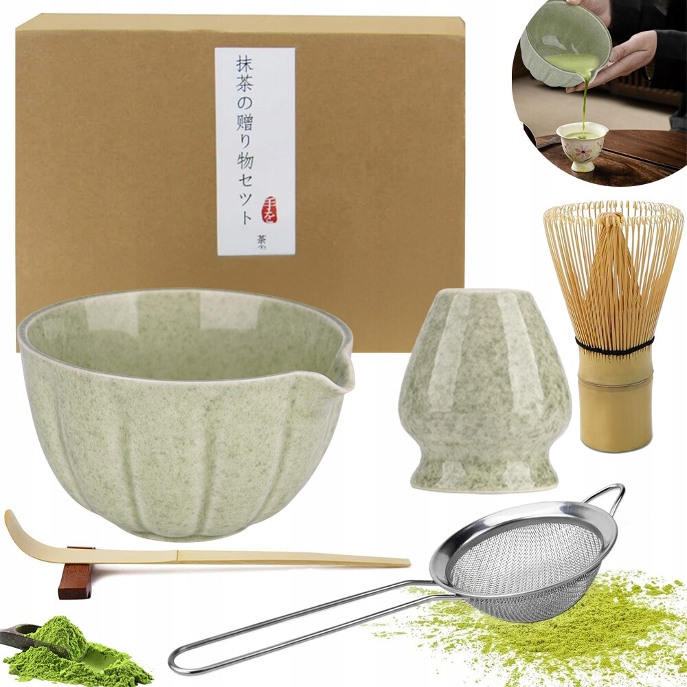 Bambusová Sada Na Výrobu Matchy Šlehací Metla Lžíce Prosévač Matcha 5EL