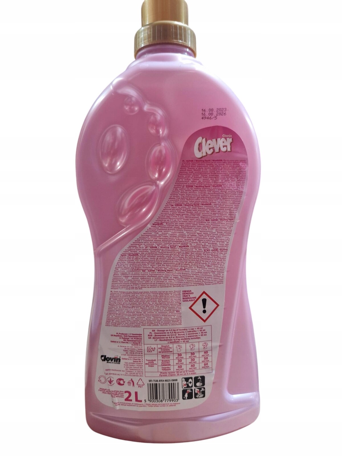 Clovin tekutý přípravek na vlnu a hedvábí 2 L