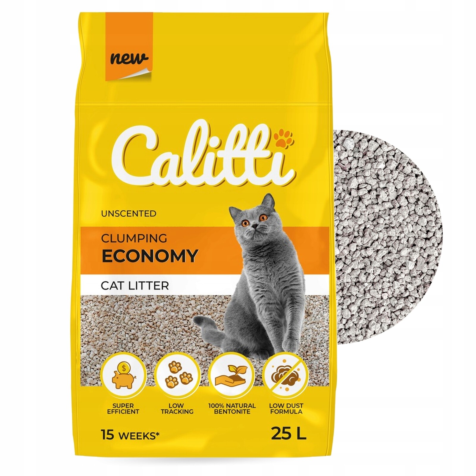 Bentonitové stelivo silikonové, Jemné, Bezprašné, Antibakteriální, 25 L