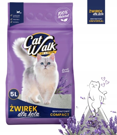 Bentonitové stelivo Levandulové, hrudkující, přírodní, Parfemované, 25 l