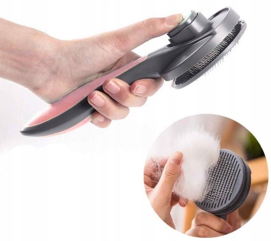 Samočistící kartáč pro kočky a psy T9 Růžový