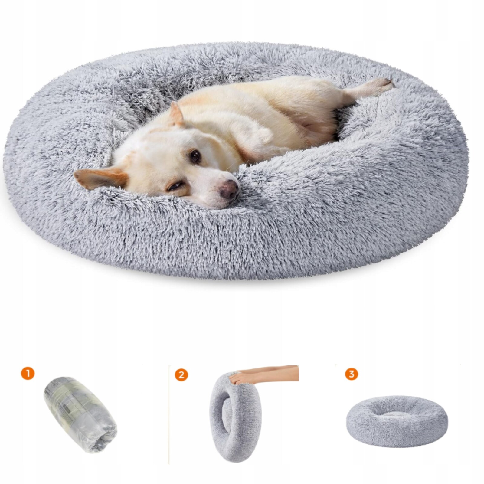 Feandrea Postel Pro Psa Pelíšek Pro Kočky Měkký Plyš 80 CM Šedá