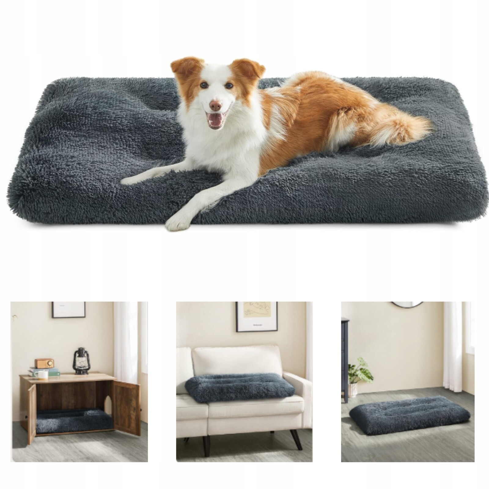 Feandrea Pelíšek Pro Psa Měkký Plyš 110 x 73 Tmavě Černý