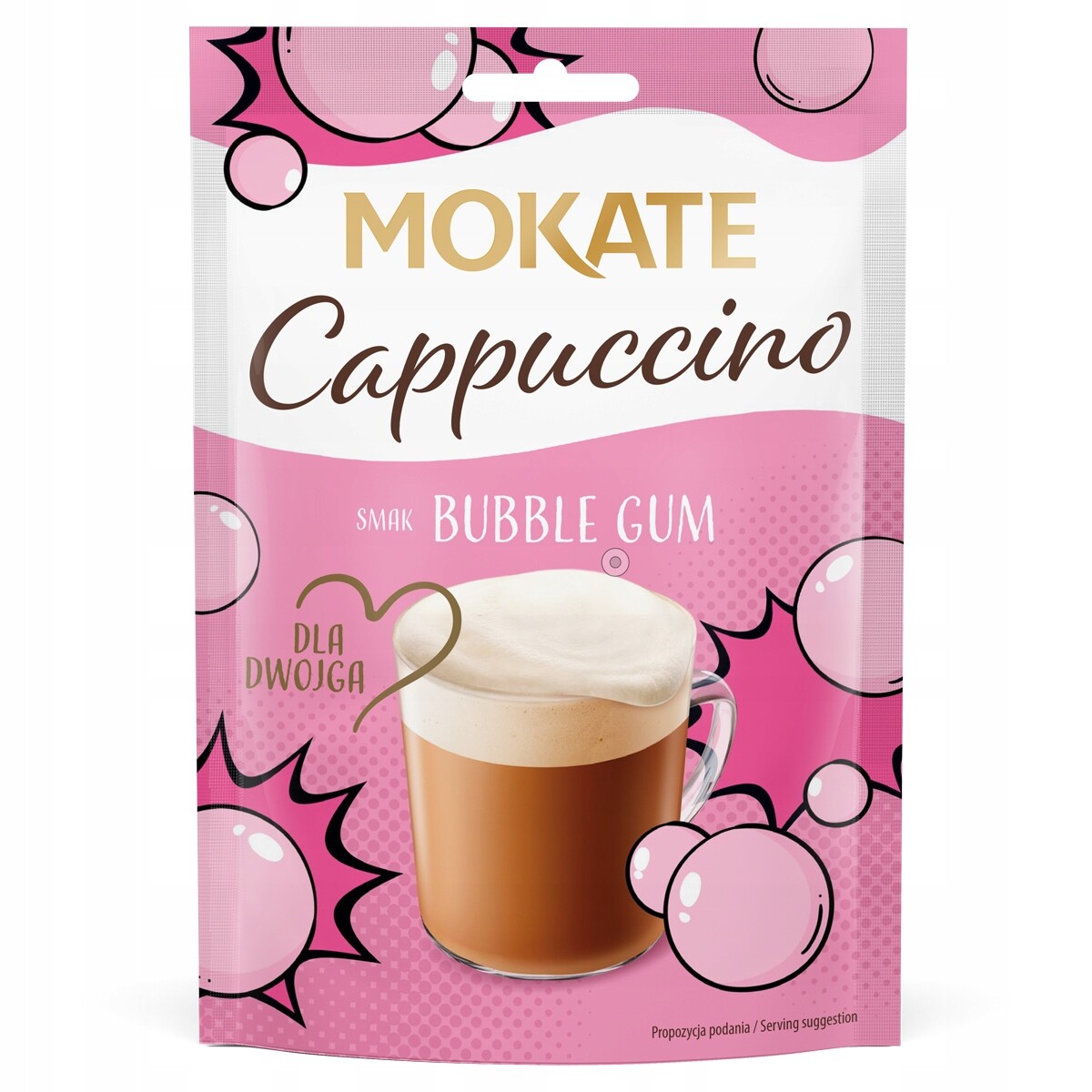 17X Kávový nápoj Káva Cappuccino Žvýkačka Bubble Gum Mokate 40 g
