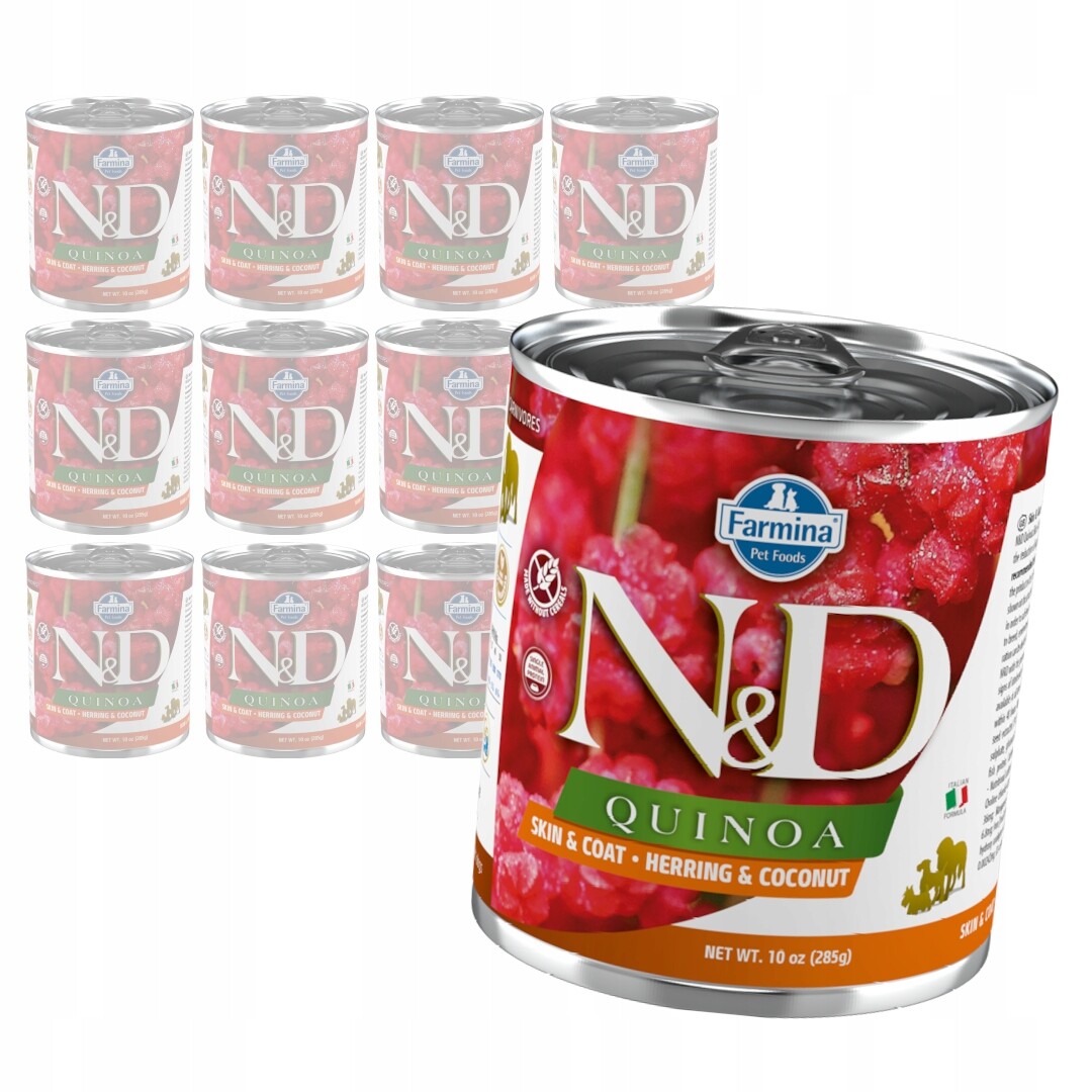 N&d Dog Quinoa Herring 12x285g Vlhké Krmivo pro psy Kůže Srst Kokosová
