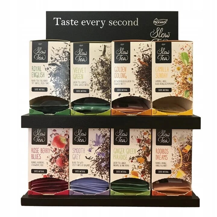 Prezentér pro vystavení čaje Slow Tea HoReCa (černý) sada čajů