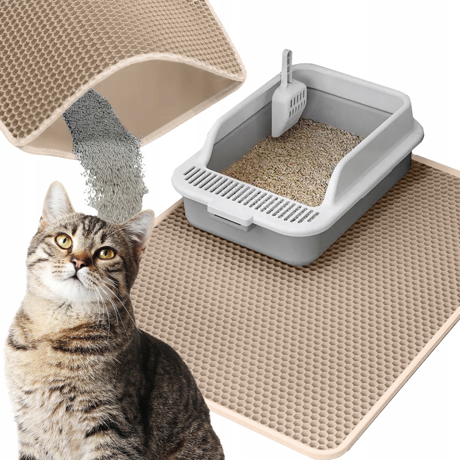 Velká podložka pod záchod pro kočky Trvanlivá Dvouvrstvá Voděodolná 75x55