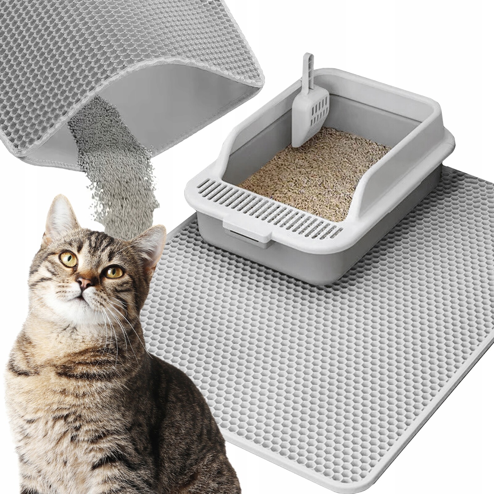 Velmi Velká podložka pod záchod pro kočky Trvanlivá Dvouvrstvá Voděodolná 75x55