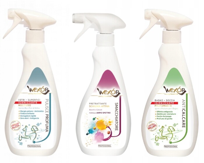 Sada chemie Wexor Mytí koupelny, skla a zrcadla, odstraňovač skvrn ve spreji
