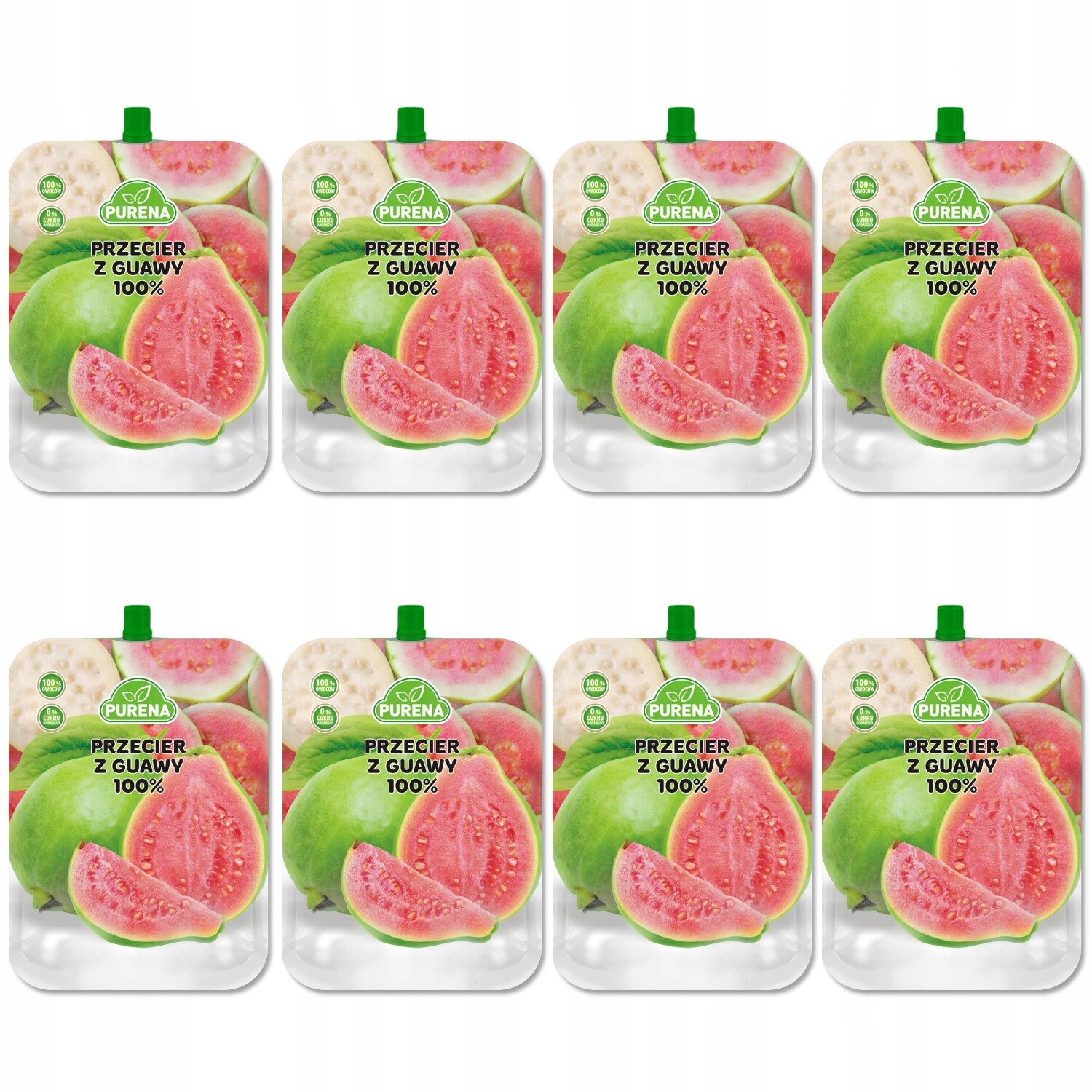 8 x Guavové pyré 100% Purena Ovocná pěna 250 g