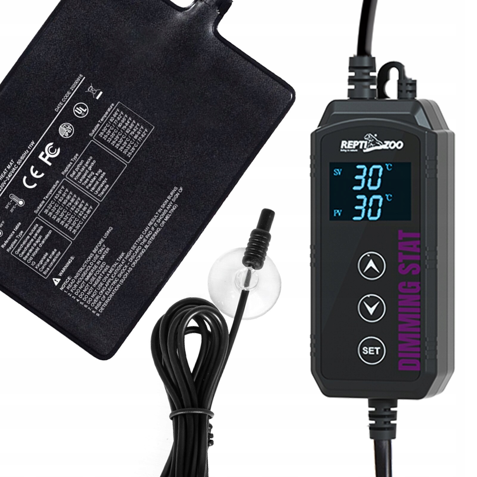 Vyhřívací Podložka Do Terária 11W Termostat Sonda Vodotěsná Pro Plazy