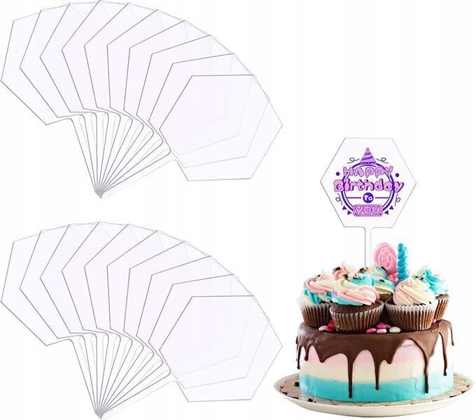 zápich do dortu Akrylový 20ks Šestiúhelník