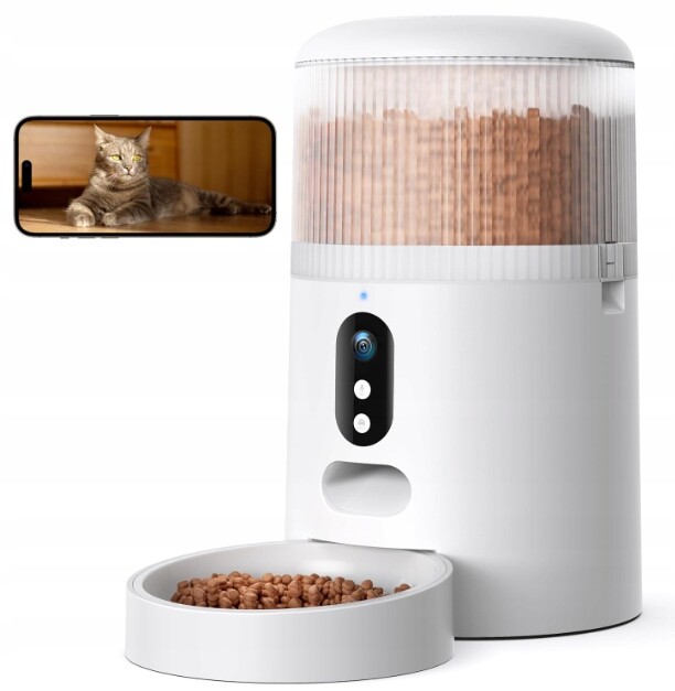 Faroro Automat na krmení z plastu Ce bílý 4 l, Kamera