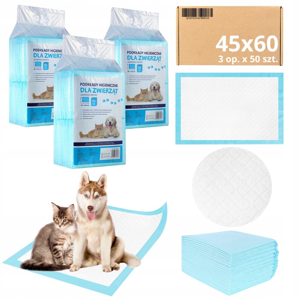 Podložky MediBed absorpční tréninkové Podložky 410 ml Pro Zvířata 45x60 cm 150 ks