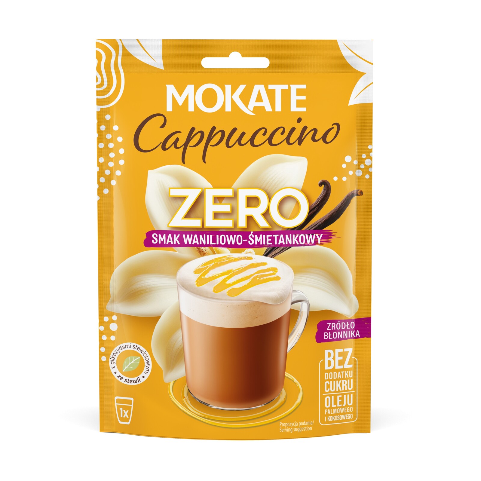 17X Kávový nápoj Káva Cappuccino Mokate Vanilka 20 g bez přidaného cukru