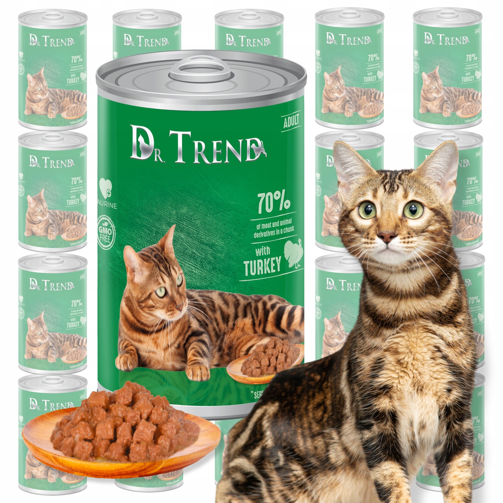 Dr.trend vlhké krmivo pro kočky s krůtím masem 70 % masa 20 x 400 g