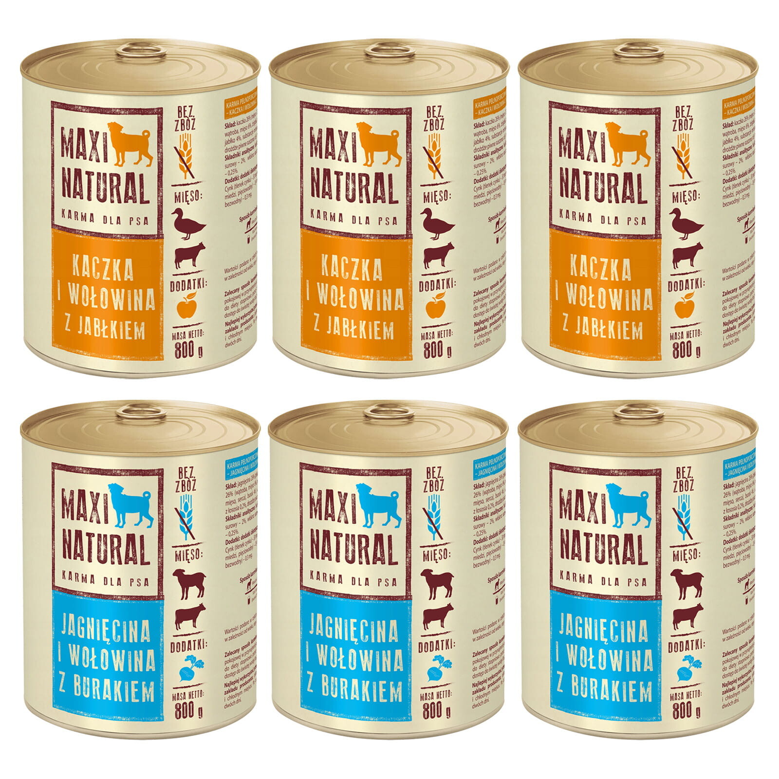 Krmivo pro psy Maxi Natural MIX Chutí 6x 800g