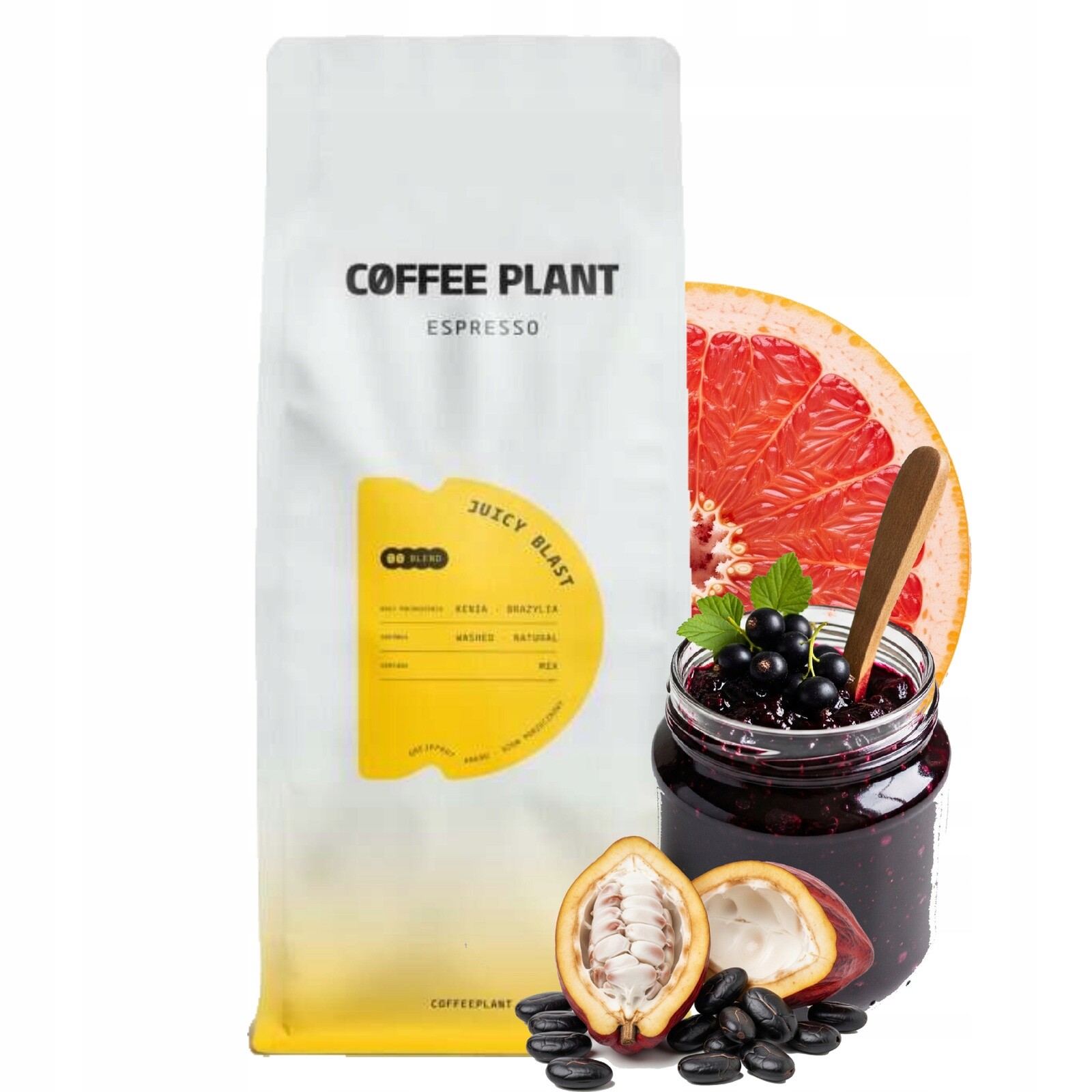 Káva zrnková Coffee Plant Juicy Blast Espresso 100% Arabika 1 kg