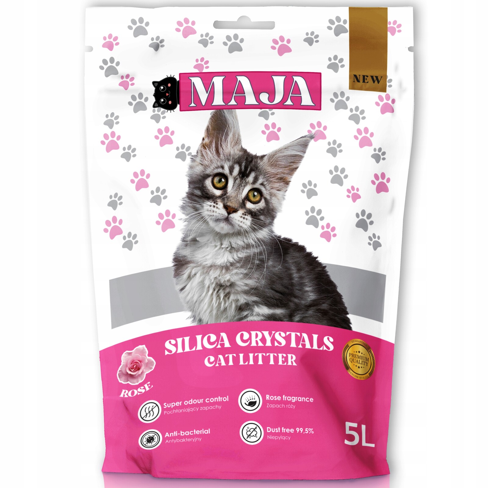 Savý Růžový Silikonové stelivo pro kočky Bezprašný Antibakteriální 5L