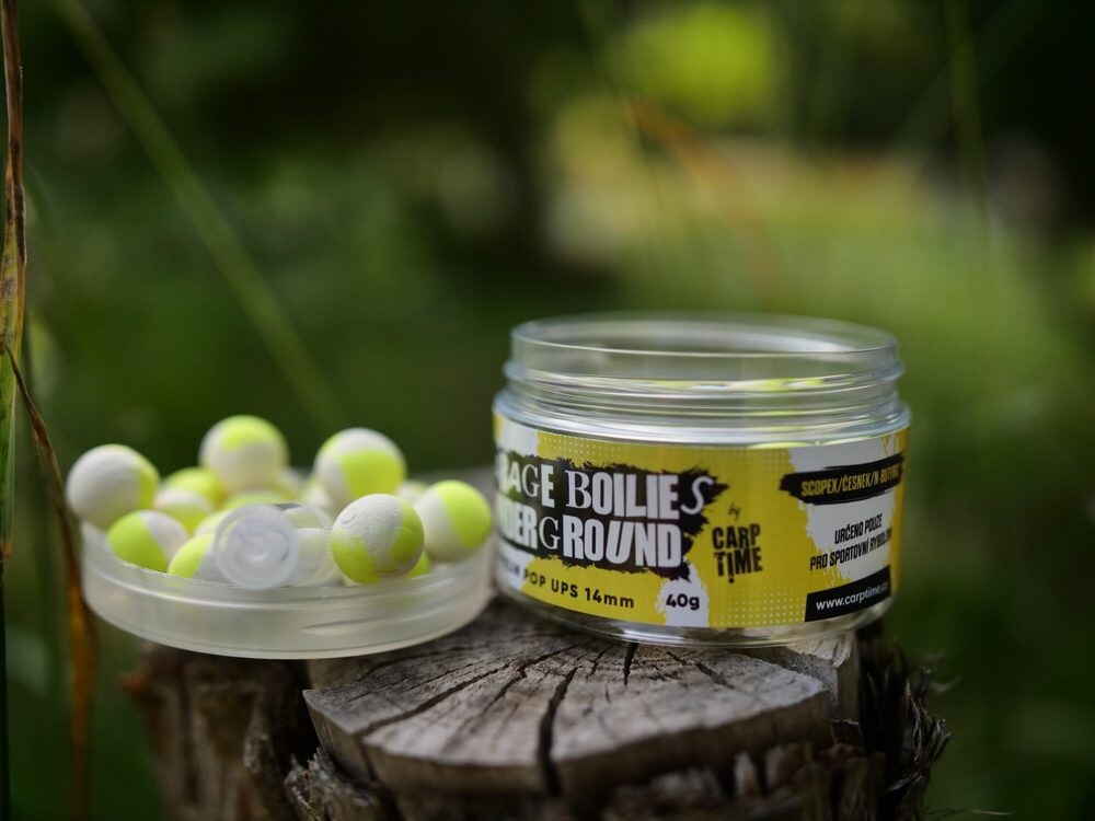 G.B.U. Plovoucí boilies Zeppelin Pop Ups Scopex/Česnek/N-Butyric - 14mm 40g