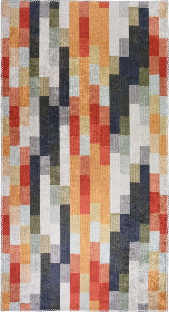 Oranžový/šedý pratelný koberec 80x150 cm Blocks of Fun – Vitaus