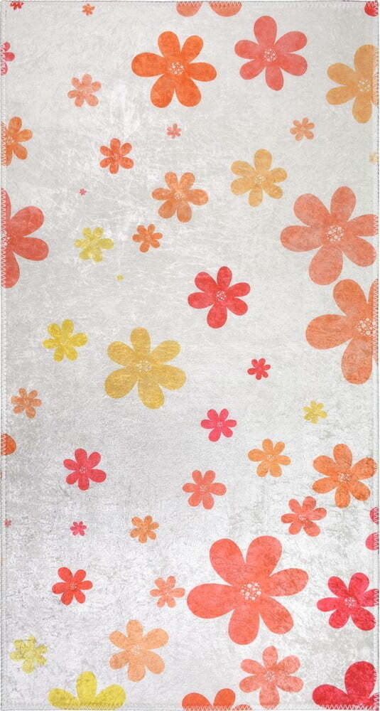 Oranžový/slonovinový pratelný běhoun 80x200 cm Fall Flowers – Vitaus