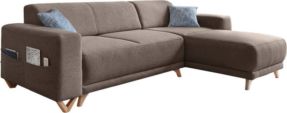 Hnědá rozkládací/s úložným prostorem rohová pohovka Classy Sophie – Miuform