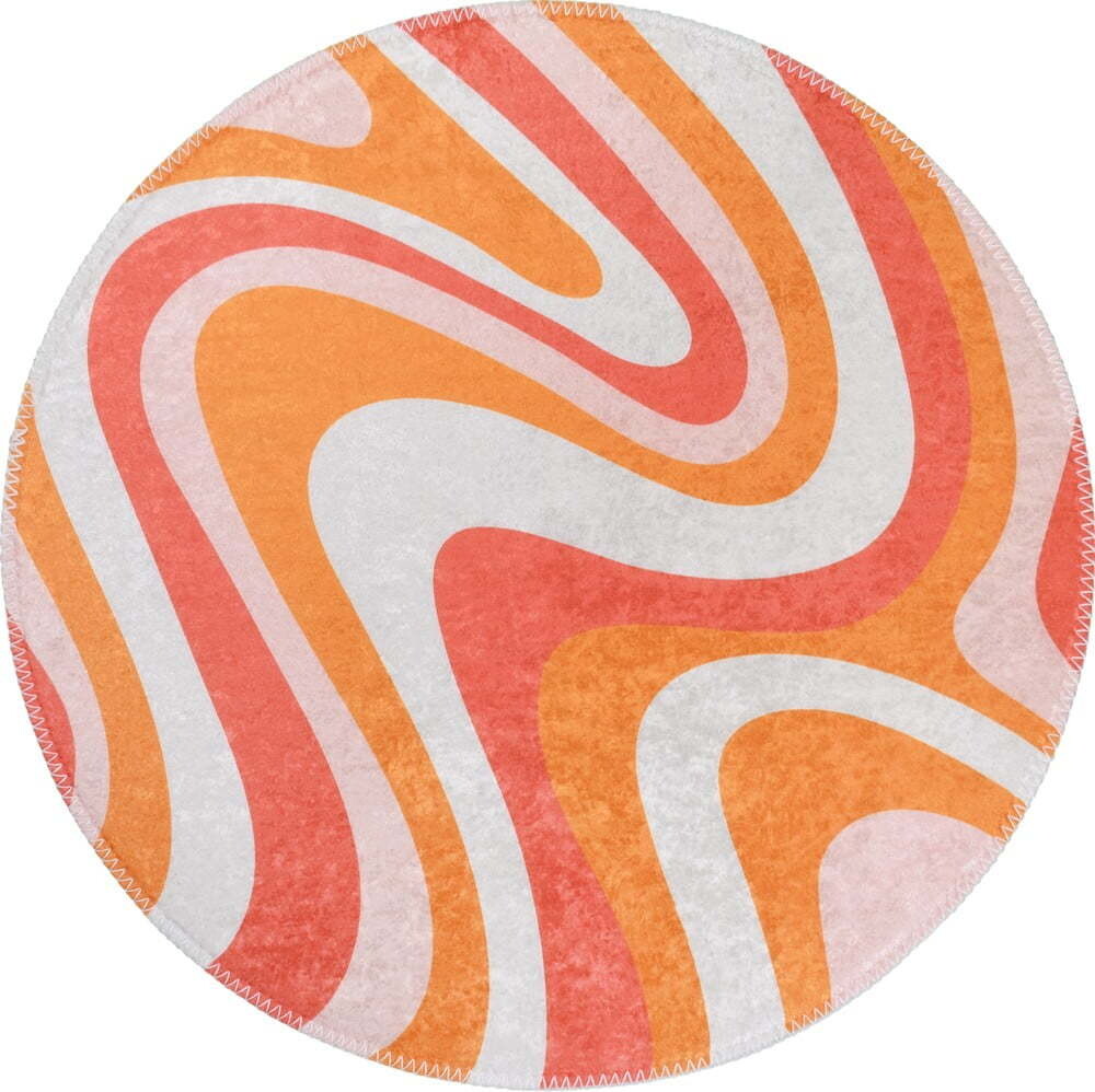 Oranžový pratelný kulatý koberec ø 100 cm Colors of Joy – Vitaus