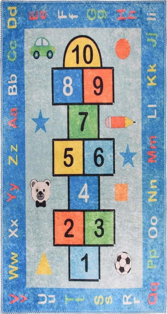 Modrý pratelný dětský hrací koberec 100x160 cm Hopscotch Blue – Vitaus