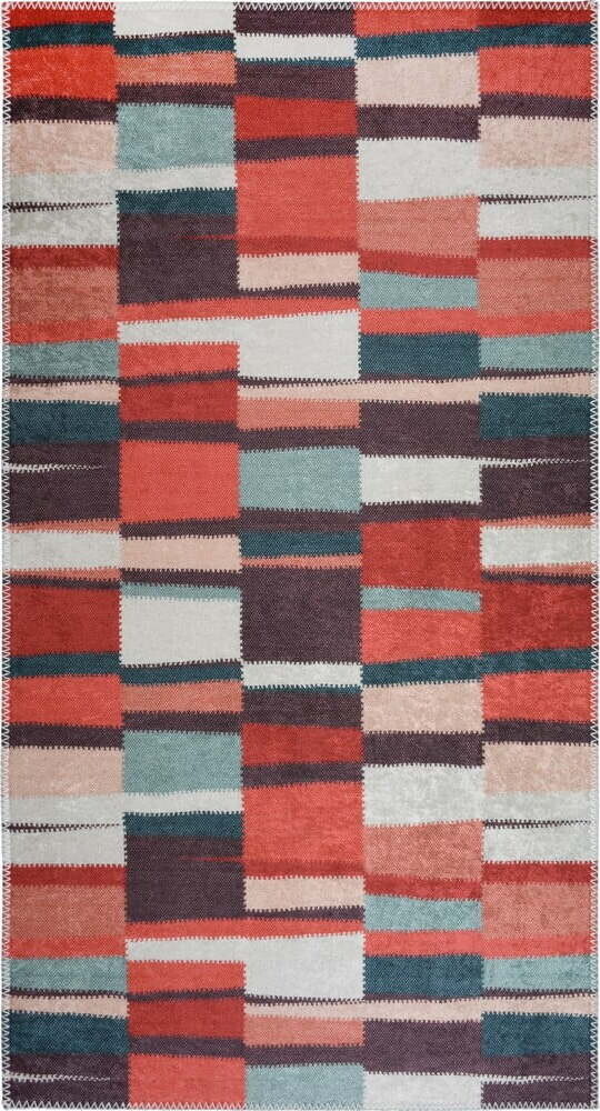 Červený pratelný běhoun 80x200 cm Blocks of Fun – Vitaus